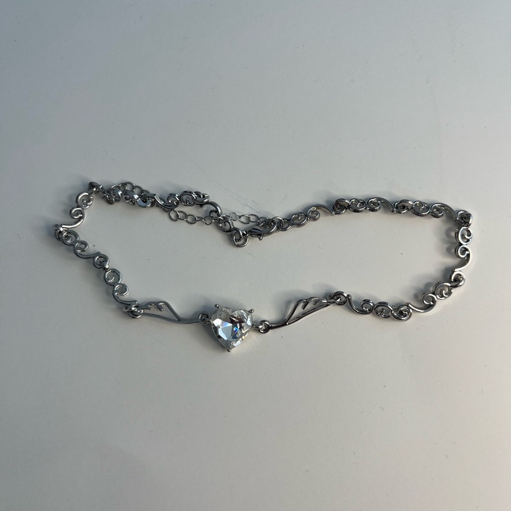 Elegant Silver Heart Necklace